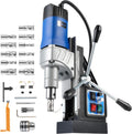 ZELCAN perceuse magnétique 1550 W - force 13900 N avec 11 forets - vitesse 580 tr min perçage 50 mm - profondeur 50 mm format portable 220 V poids 10,8 kg
