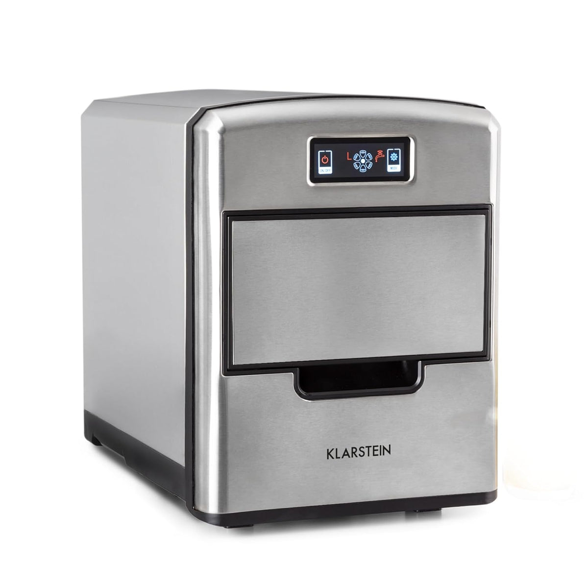 Klarstein Metropolitan Machine à glaçons 2,1 L - Production jusqu à 12 kg de glace - Trois tailles petit moyen grand - Structure acier inoxydable avec alarme de sécurité