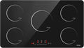 Plaque à induction encastrable 8600 W - 5 foyers sur 90 cm - Commandes tactiles avec minuterie - Surface vitrocéramique pour cuisine intégrée et cuisson électrique