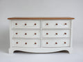 Commode - bois - 153x46x82 cm - blanc-brun - style campagne