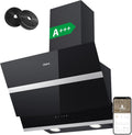CIARRA ASB6736N hotte aspirante inclinée 60 cm - Classe A+++ - Débit 650 m3/h - WiFi tactile LED avec filtre charbon
