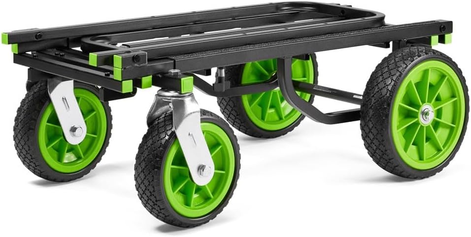 Gravity CART L 01 B - Chariot multifonction grand format charge 170 kg - Structure acier 4 roues polyuréthane acier - Modèle noir compact pour transport de matériel