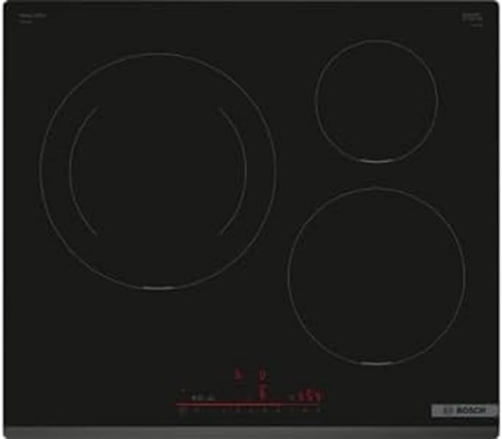 Bosch PIJ631HB1E plaque induction Série 6 - 3 foyers 60 cm - Table de cuisson vitrocéramique noire avec minuterie et sécurité