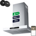 Ciarra CBCW6102 - Hotte aspirante décorative murale 60 cm 650 m3 h - WiFi tactile 4 vitesses Boost LED filtre charbon - Recyclage ou évacuation blanche classe A+++