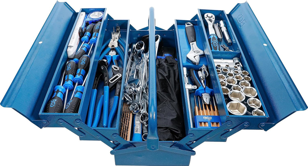 BGS 3340 - Caisse à outils avec assortiment 137 pièces - Coffret 4 compartiments hydrofuge - Format 53 x 20 x 20 cm pour maintenance atelier et bricolage