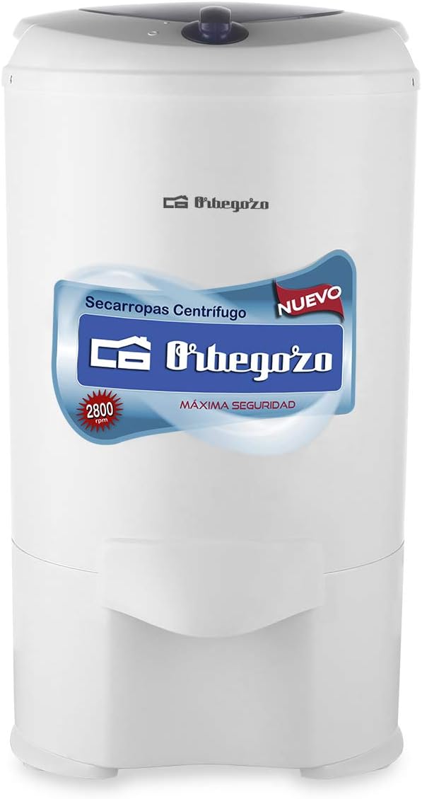 Orbegozo SC 4600 essoreuse linge - capacité 5,2 kg chargement compact - tambour acier inoxydable blanc - puissance 220 W avec mécanisme de sécurité TBS
