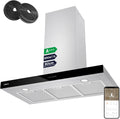 Ciarra CBCS9102 hotte aspirante murale 90 cm - Classe A+++ - Débit 650 m3/h - Fonction Boost avec WiFi et LED dimmable inox