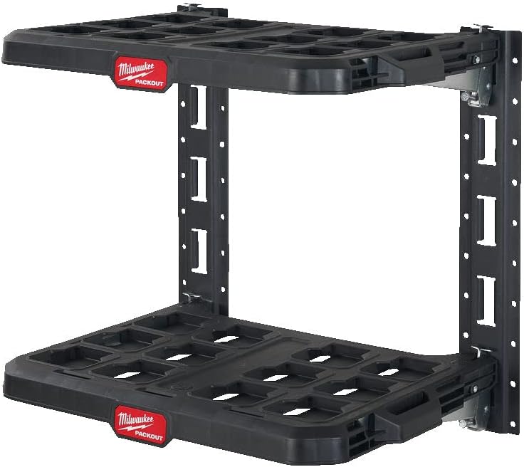 Milwaukee Packout 4932471723 - Coffret vertical compact pour outils - Métal plastique avec 3 compartiments hydrofuges - Boîte rouge pour rangement modulaire et atelier
