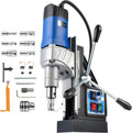 ZELCAN perceuse magnétique 1550 W - force 13000 N avec 6 forets - vitesse 580 tr min perçage 50 mm - profondeur 50 mm format portable 220 V poids 10,8 kg