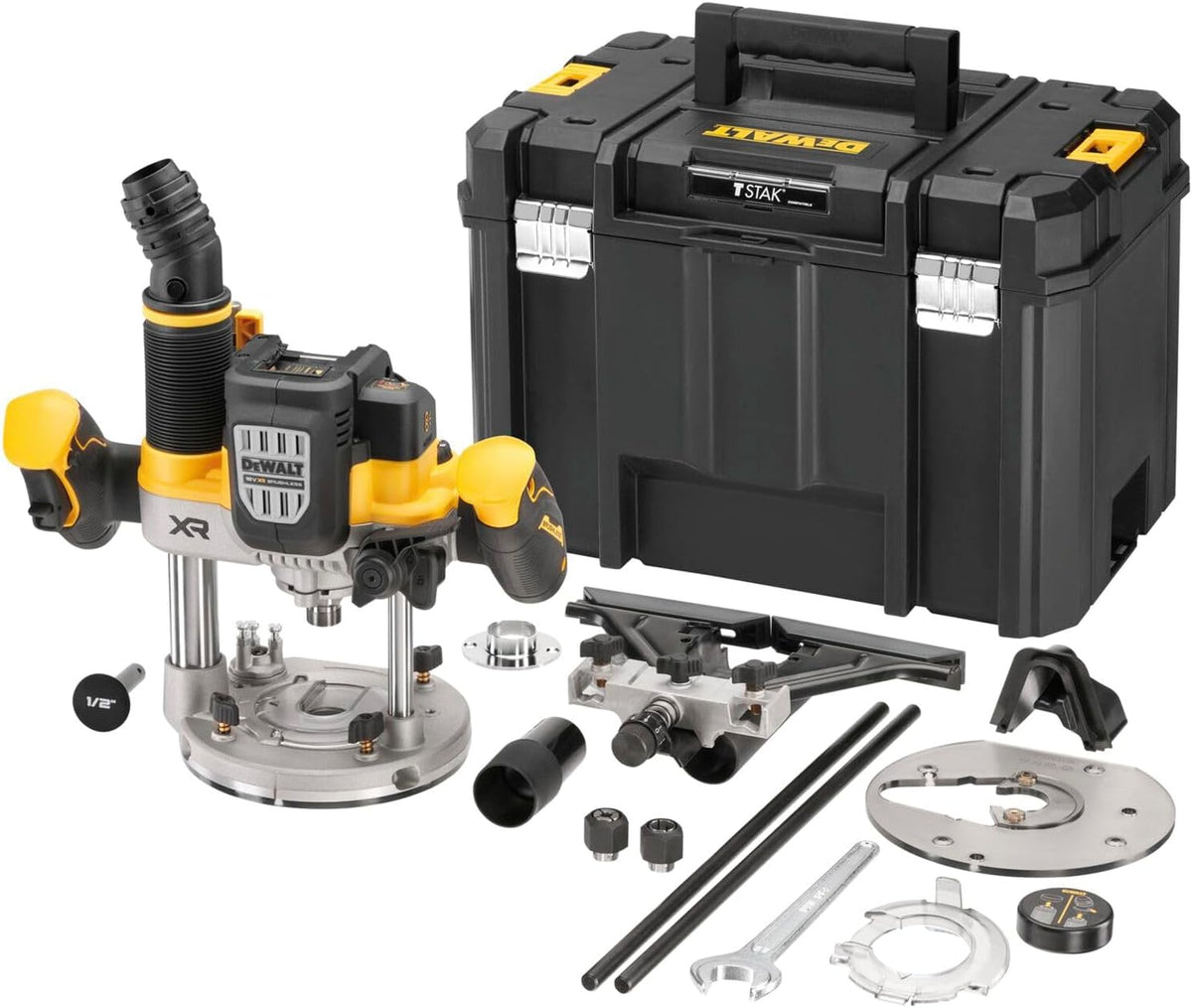 DEWALT DCW620NT XJ Défonceuse XR 18 V sans fil - Puissance annoncée 1700 W et vitesse jusqu à 23000 tr min - Base plongeante - Coffret TSTAK sans batterie ni chargeur