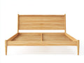 Lit double - bois - 205x165x86 cm - naturel - style classique